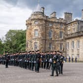 Members of the Royal Company of Archers at the Palace of Holyroodhouse in Edinburgh in July 2023. Picture: PA
