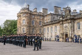 Members of the Royal Company of Archers at the Palace of Holyroodhouse in Edinburgh in July 2023. Picture: PA