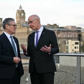 Prime Minister Sir Keir Starmer speaks with First Minister John Swinney during the Council of the Nations and Regions in Edinburgh. Picture: Andy Buchanan/PA Wire