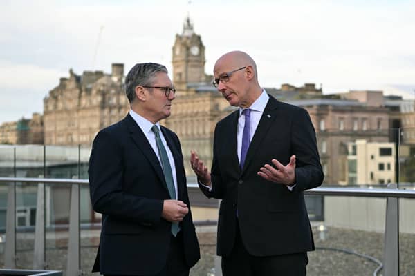 Prime Minister Sir Keir Starmer speaks with First Minister John Swinney during the Council of the Nations and Regions in Edinburgh. Picture: Andy Buchanan/PA Wire