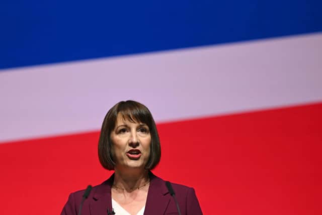 Britain's Chancellor of the Exchequer Rachel Reeves speaks on the second day of the annual Labour Party conference in Liverpool, north-west England, on September 23, 2024. (Photo by Oli SCARFF / AFP) (Photo by OLI SCARFF/AFP via Getty Images)