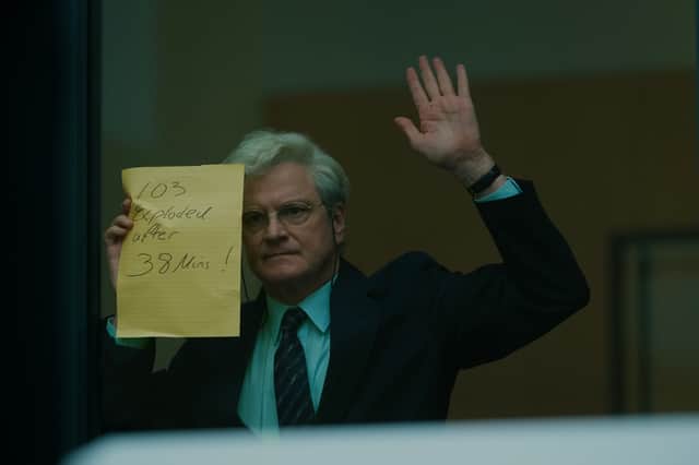 Colin Firth plays Dr Jim Swire in the new Sky drama series Lockerbie: A Search for Truth. 