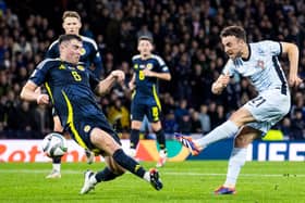 Scotland’s John Souttar has been labelled a ‘giant’ after the win over Greece last night. Cr: SNS Group.