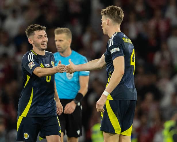 Napoli duo Billy Gilmour (left) and Scott McTominay are key figures for Scotland. (Photo by Craig Foy / SNS Group)