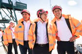 Energy Security Ed Miliband, Prime Minister Sir Keir Starmer and Scottish Labour leader Anas Sarwar at the Port of Greenock