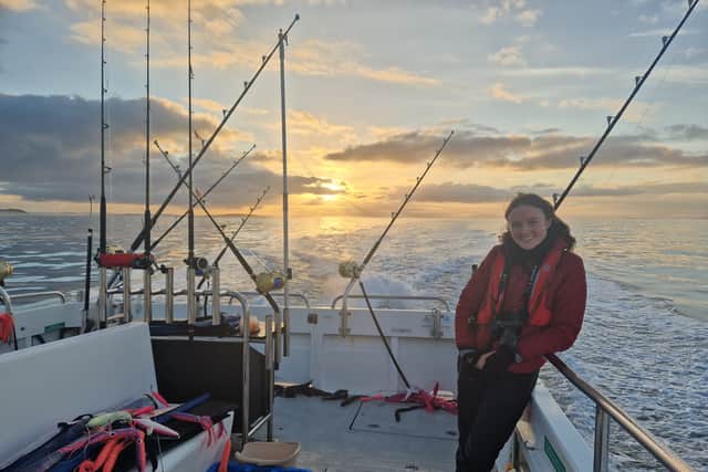 The sun came out as the day out looking for bluefin came to an end