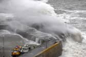 Storm Babet batters Stonehaven harbour in October 2023