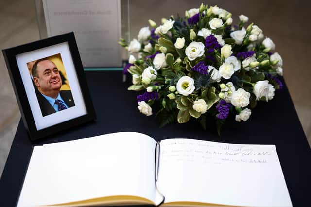 A book of condolence in memory of Alex Salmond has been opened at the Scottish Parliament (Picture: Jeff J Mitchell)