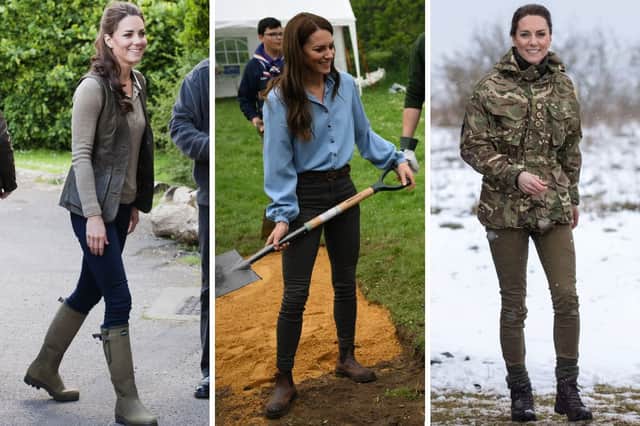 Kate Middleton has been pictured in these three boots numerous times - L-R: Le Chameau Vierzonord Wellington Boots, Blundstone Chelsea Boot and Berghaus Supalite II