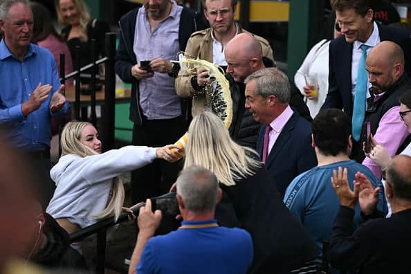 Victoria Thomas Bowen, 25, admits assault by throwing milkshake over Reform UK leader Nigel Farage outside a pub in Clacton-on-Sea during the general election campaign.