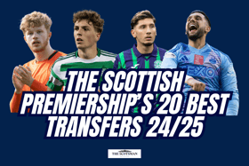Here are the top 20 highest ranked transfers in the Scottish Premiership's 24/25 season. Cr: SNS Group.