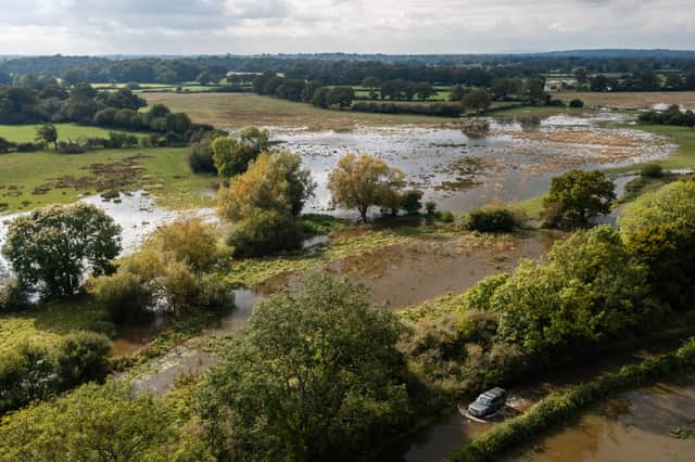 Heavy rain in England last month saw farmland flooded as rivers burst their banks (Picture: Dan Kitwood)