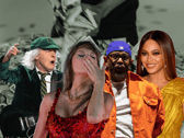 [L-R] AC/DC, Taylor Swift, Kendrick Lamar and Beyoncé are all in the top ten most expensive musicians to collect merchandise from, but none of them surprisingly top the list.