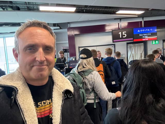 Alex Cole-Hamilton at the airport