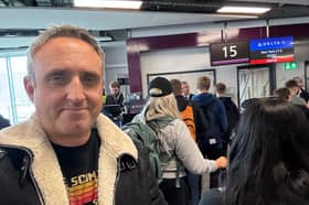Alex Cole-Hamilton at the airport