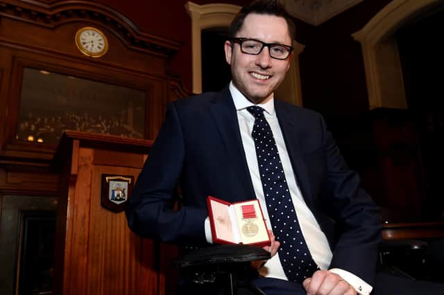 Gordon Aikman was awarded the British Empire Medal in 2015 for services to motor neurone disease awareness and research (Picture: Lisa Ferguson)