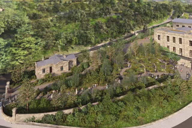 Two new gardens will be created on either side of Edinburgh's former Royal High School under plans to turn it into a National Centre for Music. 