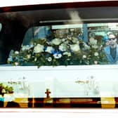 The funeral cortege of Xander Irvine, a three-year-old boy killed in accident in Morningside, Edinburgh, when a car being driven by an elderly woman with dementia crashed onto the pavement (Picture: Jane Barlow)