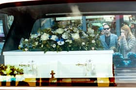 The funeral cortege of Xander Irvine, a three-year-old boy killed in accident in Morningside, Edinburgh, when a car being driven by an elderly woman with dementia crashed onto the pavement (Picture: Jane Barlow)