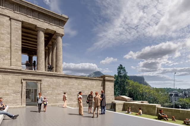 Two new gardens will be created on either side of Edinburgh's former Royal High School under plans to turn it into a National Centre for Music. 