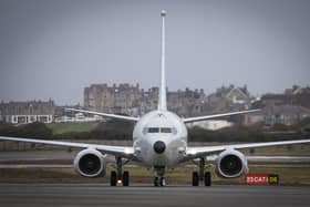 The first of the US-built Poseidon planes, intended for submarine-hunting and the tracking of maritime targets, arrives at RAF Lossiemouth, Moray, in 2020