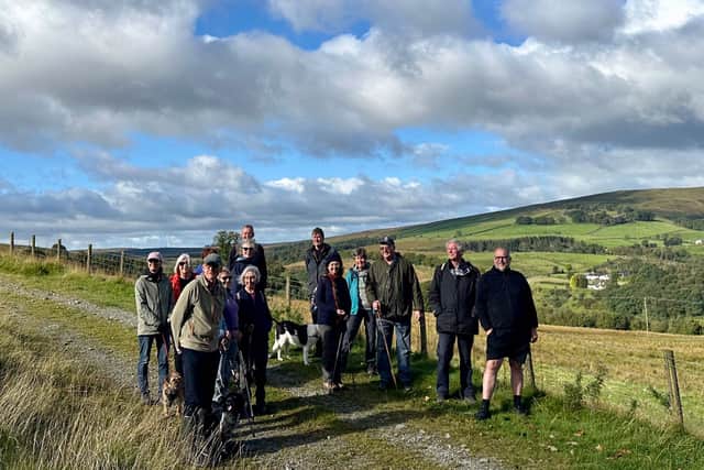 Members of the Save Warblaw Action Group (SWAG) who are protesting against plans for more forestry around Langholm