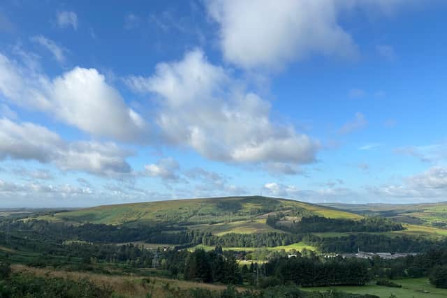 A view of Warblaw Hill from the Tarras Valley Nature Reserve in Dumfries and Galloway