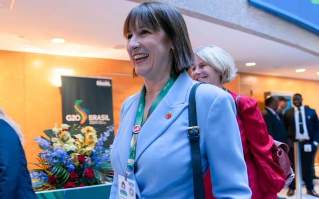 Chancellor Rachel Reeves walks to the G20 meeting during the World Bank/IMF Annual Meetings in Washington DC on Thursday