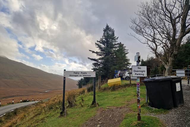 After a successful funding bid, the car park at the Fairy Pools was completed in 2020 at a cost of £800,000 raised and coordinated by Outdoor Access Trust For Scotland