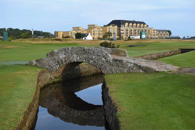 The famous Swilcan Bridge on the 18th hole of the Old Course