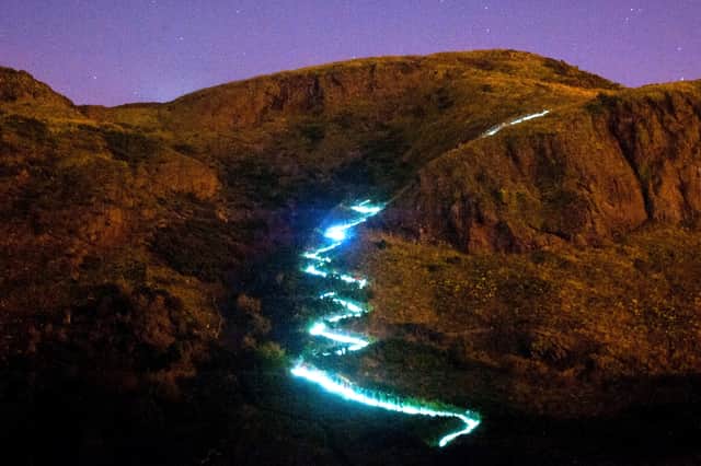 Don't worry, this is not the portal to the supernatural world on Arthur's Seat but a piece of public art called the Speed of Light (Picture: Scott Campbell)