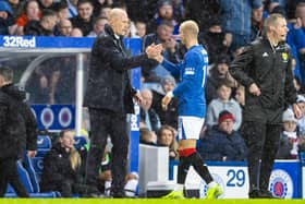 Philippe Clement congratulates his Rangers matchwinner Vaclav Cerny.