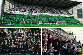 Here are 18 of the best photos of Hibs and Hearts fans during the Edinburgh derby. Cr: SNS Group.