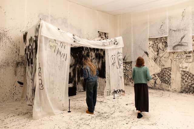 Installation view of Delaine le Bas’ presentation at the Turner Prize 2024 exhibition at Tate Britain
