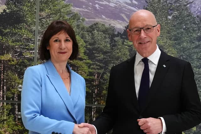 The combination of the SNP's John Swinney and Labour Chancellor Rachel Reeves is bad news for middle-class taxpayers in Scotland (Picture: Andrew Milligan/pool)