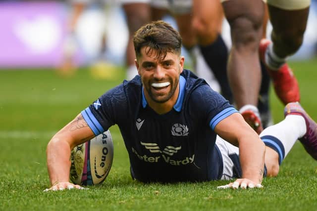 Adam Hastings scored a first-half try against Fiji in 2022.