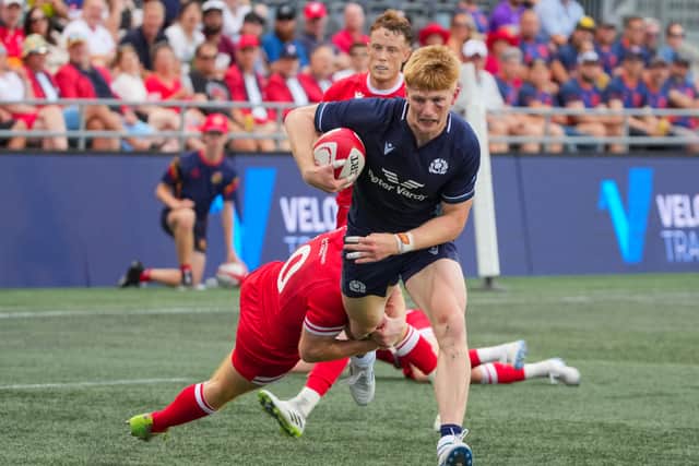 Harry Paterson in action for Scotland against Canada.