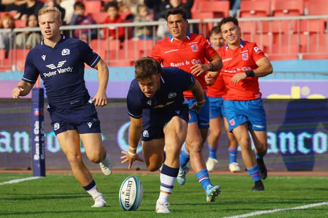 Kyle Rowe scored two tries for Scotland against Chile on the summer tour.