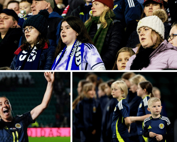 Here are the 20 best photos of Scotland Women fans are Easter Road during the 4-0 win over Hungary. Cr: SNS Group/PA.