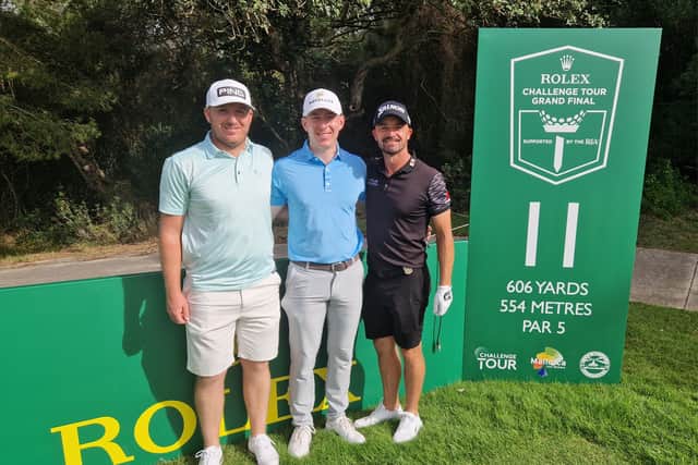 Scottish duo Daniel Young and Euan Walker were joined for a practice round at Club de Golf Alcanada in Port d’Alcudia by Englishman Brandon Robinson Thompson, winner of this year’s Farmfoods Scottish Challenge supported by The R&A at Newmachar