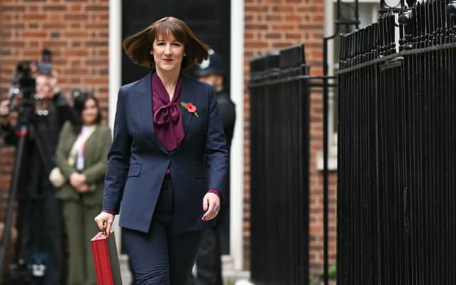 Chancellor Rachel Reeves leaves 11 Downing Street with her ministerial red box before delivering her Budget
