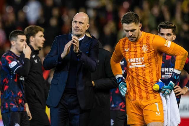 Clement and goalkeeper Jack Butland address the fans.