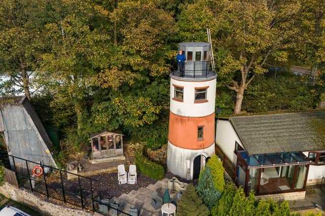A man has built a lighthouse in the middle of Salford