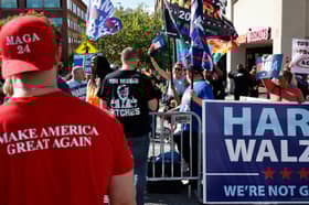 America seems more divided than ever as it prepares to choose between Donald Trump and Kamala Harris in the US presidential election on Tuesday (Picture: Chip Somodevilla)