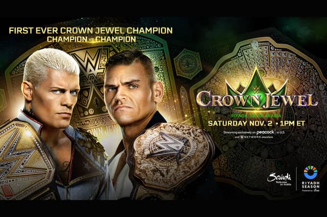 Cody Rhodes and Gunther face off in Saudi Arabia to crown the inaugural men's Crown Jewel Champion at the latest WWE premium live event.