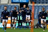 Duhan van Der Merwe during a Scotland training session.