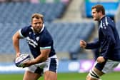 Scotland's Pierre Schoeman and Scott Cummings during a training session at Scottish Gas Murrayfield ahead of the Fiji game.