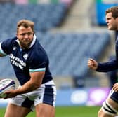 Scotland's Pierre Schoeman and Scott Cummings during a training session at Scottish Gas Murrayfield ahead of the Fiji game.