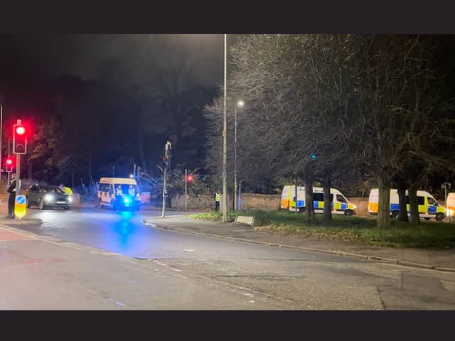 A scene in Niddrie last night