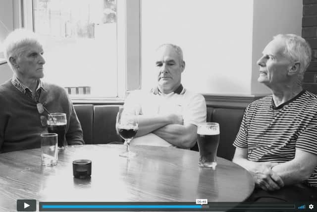 Scottish surfing pioneers Bill Batten, Ian Wishart and Andy Bennetts 